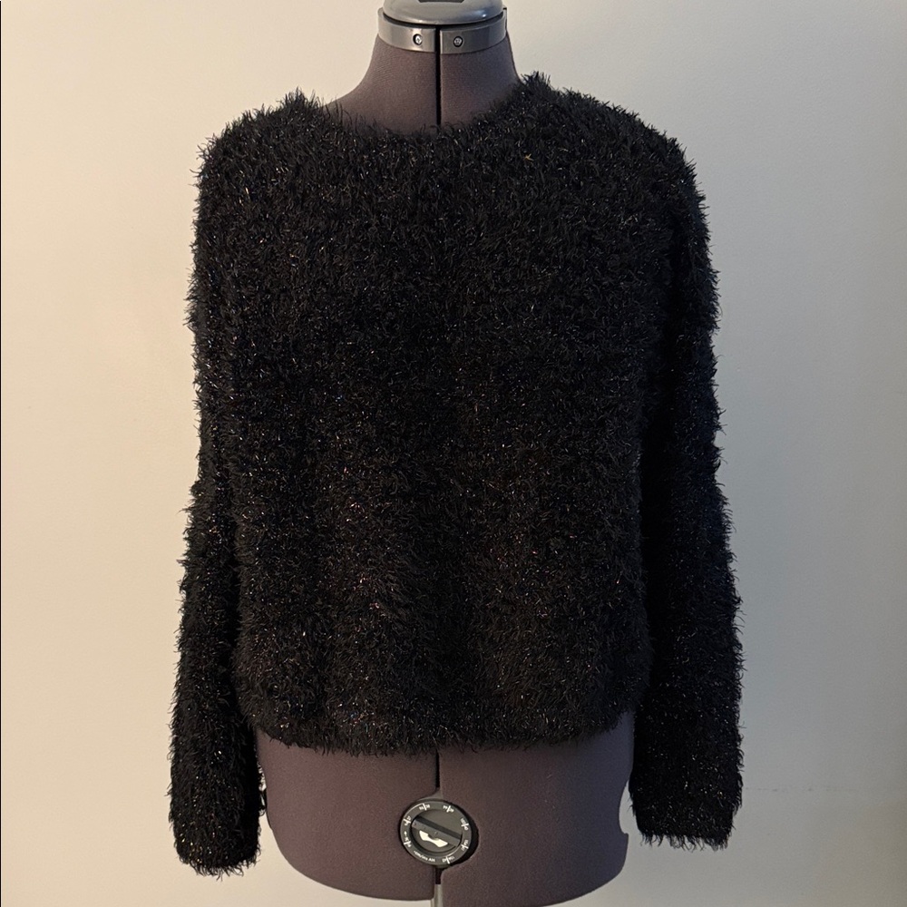 Art Class Fuzzy Black Sweater